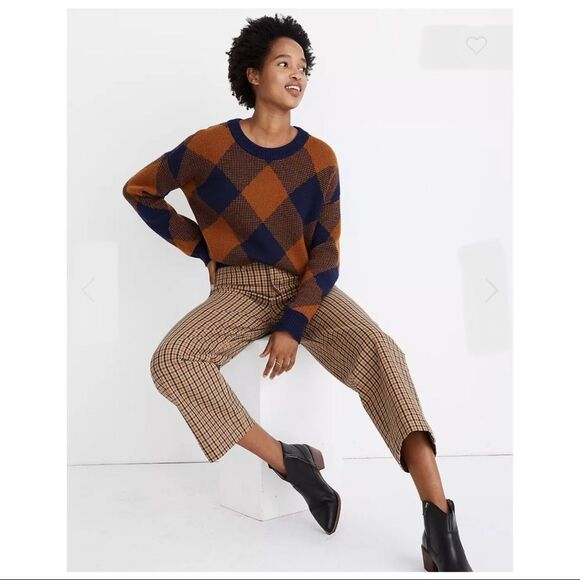 Madewell Plaid pattern Crewneck pullover sweater NWOT large Sold Out - Picture 6 of 6
